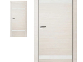 Межкомнатная дверь Profil Doors экошпон серия Z 3Z Кроскут ясень белый полотно со стеклом Белый лак (кромка с 2-х сторон хром Eclipse)