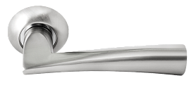 Межкомнатная дверная ручка Rucetti RAP 18 SN/CP, Комбинация белого никеля и хрома