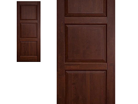 Межкомнатная дверь из массива ольхи Ока Турин Махагон, глухое полотно