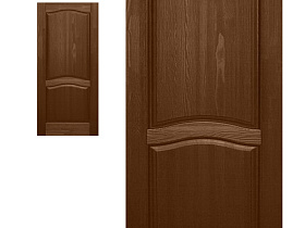 Межкомнатная дверь из массива сосны Ока Лео Браш Орех, глухое полотно