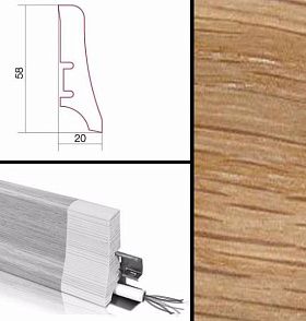 Плинтус Barlinek шпонированный 1850х58х20 мм Дуб натуральный, 1 м.п.