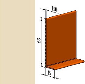 Гибкий напольный плинтус ПВХ JL60-1PC, светлая слоновая кость (RAL 1015), 1 м.п.