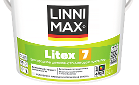 Краска водно-дисперсионная для стен и обоев Linnimax Litex 7 шелковисто-матовая, база 1
