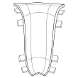 Угол внутренний к плинтусу Идеал Элит (пластиковый с кабель-каналом) (Цвет плинтуса Клен вермонт)