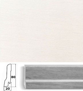 Плинтус шпонированный Pedross Белый гладкий 80x20, 1 м.п.