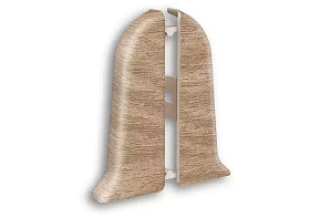 Торцевая заглушка (пара) для плинтуса Идеал Классик-70, К-П70-Тп 203 Дуб беленый, 70 мм