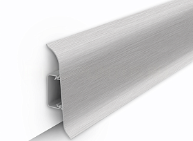 Напольный плинтус Идеал Классик К-П70п (пластиковый с кабель-каналом) 186 Алюминий, 2200мм/70мм/22мм, 1 м.п.