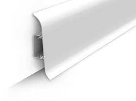 Напольный плинтус Идеал Классик К-П70п (c центральной планкой) 001 Белый, 2200мм/70мм/22мм, 1 м.п.