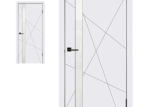 Межкомнатная дверь Velldoris Эмаль SCANDI S Z1 цвет Белый RAL9003 стекло Лакобель белое