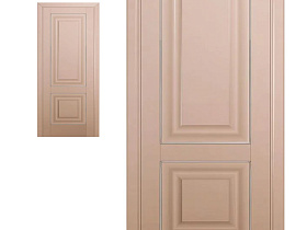 Межкомнатная дверь Profil Doors экошпон серия U 27U Капучино сатинат глухое полотно  (молдинг серебро)