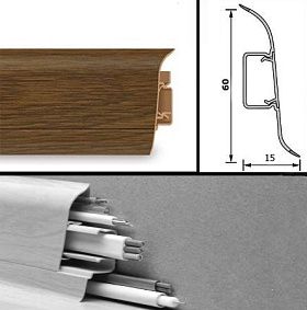 Напольный плинтус Tarkett (пластиковый с кабель-каналом) 239 Tanzanian Wenge 60мм/15мм, 1 м.п.