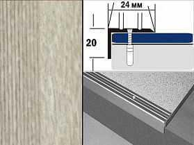 Профиль декорированный угловой с отверстиями Д3 24х20 Ясень беленый