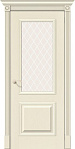 Межкомнатная дверь из натурального шпона Вуд Классик-13 Ivory полотно со стеклом White Crystal