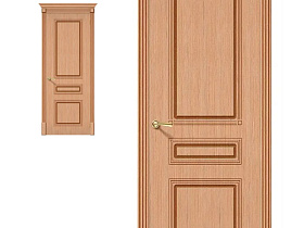 Межкомнатная дверь из шпона файн-лайн Браво Стиль Ф-01 Дуб глухое полотно