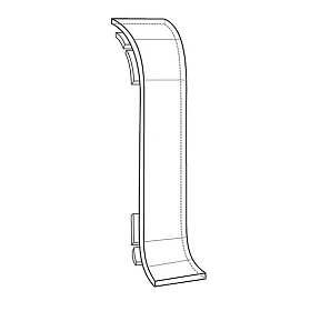 Соединитель для плинтуса Идеал Классик-55, К-П55-С (пластиковый с кабель-каналом) 186 Алюминий, 55мм