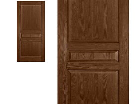 Межкомнатная дверь из массива сосны Ока Валенсия Браш Орех, глухое полотно