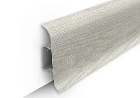 Напольный плинтус Идеал Классик К-П70п (c центральной планкой) 230 Дуб айсберг, 2200мм/70мм/22мм, 1 м.п.