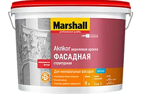 Краска Marshall Akrikor Структурная матовая BW (9л)