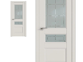 Межкомнатная дверь Profil Doors экошпон серия U 94U Дарк Вайт полотно со стеклом гравировка 1