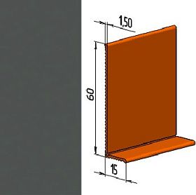 Гибкий напольный плинтус ПВХ JL60-1PC, транспортный серый (RAL 7043), 1 м.п.