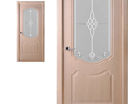 Межкомнатная дверь экошпон с 3-D эффектом Belwooddoors Перфекта Клен серебристый, полотно остекленное мателюкс витражный рис 36
