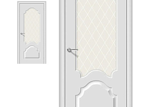 Межкомнатная дверь Браво Винил Скинни-33 Fresco, стекло White Сrystal