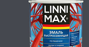 Грунт-эмаль быстросохнущая по ржавчине Linnimax для внутренних и наружных работ, RAL 7024 (темно-серый)
