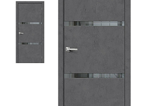Межкомнатная дверь Браво Эко Шпон Браво-2.55 Slate Art, стекло Mirox Grey