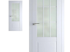 Межкомнатная дверь Profil Doors экошпон серия 104U Аляска сатинат полотно с матовым стеклом