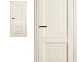 Межкомнатная дверь Profil Doors экошпон серия X 27X Ясень белый (Эш Вайт), глухое полотно (молдинг серебро)
