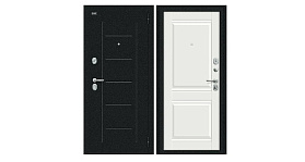Входная металлическая дверь Bravo-R Борн Букле черное/Off-white