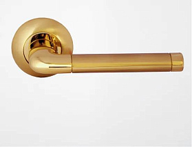 Межкомнатная дверная ручка Rossi ARONA LD 28-1 SG/CP Золото матовое/золото