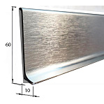 Алюминиевый напольный плинтус глянец 60х10 мм., 1 м.п.