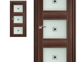Межкомнатная дверь Profil Doors экошпон серия X 4X Орех Сиена полотно со стеклом узор с фьюзингом