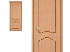 Межкомнатная дверь из шпона файн-лайн Браво Каролина Ф-01 Дуб, глухое полотно