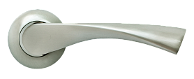 Межкомнатная дверная ручка Rucetti RAP 1 SN/CP, Комбинация белого никеля и хрома