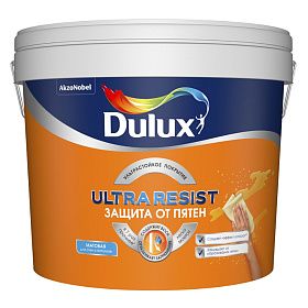 Ультрастойкая матовая краска для стен и потолков Dulux Ultra Resist BW защита от пятен (5л)
