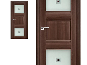 Межкомнатная дверь Profil Doors экошпон серия X 6X Орех Сиена полотно со стеклом узор  с фьюзингом