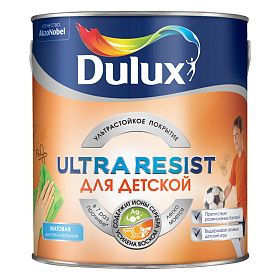 Ультрастойкая матовая краска для стен и потолков Dulux Ultra Resist BW для детской (2,5л)