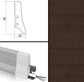 Плинтус Barlinek шпонированный 2200х58х20 мм Ясень кофе, 1 м.п.
