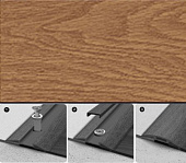 Порог с монтажным каналом Идеал 206 Дуб Коньячный 30х5х1800 мм (с дюбель-гвоздями)