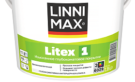 Краска водно-дисперсионная для стен и потолка Linnimax Litex 1 глубокоматовая, база 3
