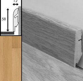 Плинтус Quick-Step QSSKR 58х12мм 03106 Доска натурального дуба лакированная, 1 м.п.