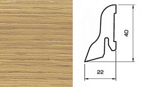 Плинтус шпонированный Pedross Дуб без покрытия 40x22, 1 м.п.