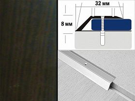 Порог декорированный разноуровневый С2 32х8,0 мм Венге