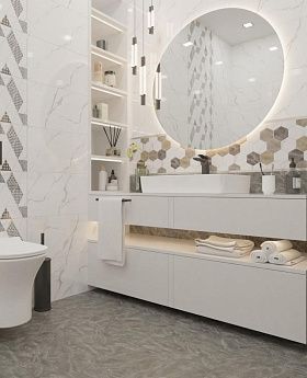 Керамогранит Тянь-Шань Дамон белый TP3628A 30x60 (1.8м²/уп), 1 кв.м.