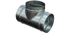 Тройник для круглых стальных воздуховодов, d=100 мм, оцинк.