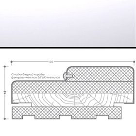 Коробка МДФ телескопическая тип 20/100 (четверть 49) 2100х100х44мм для дверей с отделкой эмалью, Белый