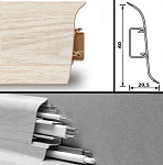 Напольный плинтус из пвх 22х49 мм с сертификацией кабельного канала