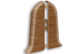 Торцевая заглушка (пара) для плинтуса Идеал Классик-70, К-П70-Тп 217 Дуб темный, 70 мм